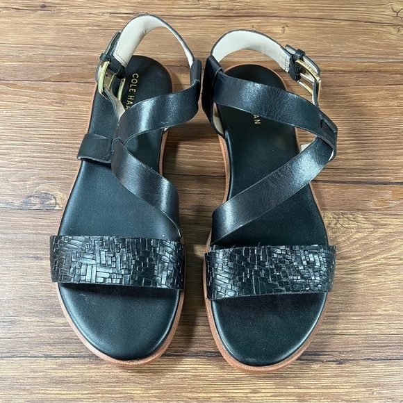 Cole Haan Findra Black Leather Strappy Sandals Women’s Size 7 Shoes - Picture 9 of 11